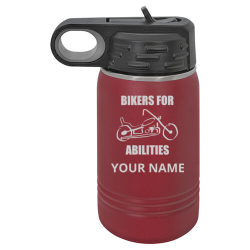 Bikers For Abilities Design BAE1 Engraved on a Polar Camel® - 12 oz. Water Bottle Vacuum Insulation Thumbnail