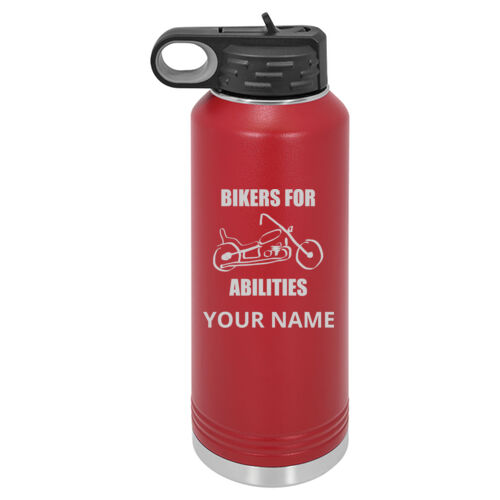 Bikers For Abilities Design BAE1 Engraved on a Polar Camel® - 20 oz. Water Bottle Vacuum Insulation Thumbnail