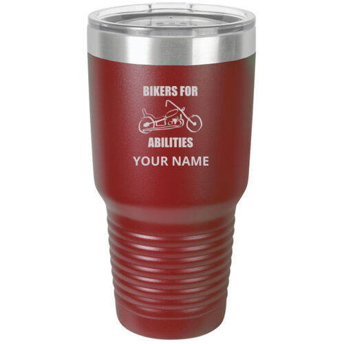 Bikers For Abilities Design BAE1 Engraved on a Polar Camel® - 30 oz Tumbler Vacuum Insulated with Slider Lid Thumbnail